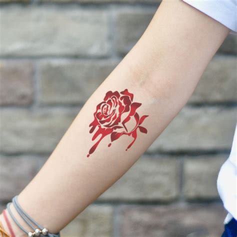 Bleeding Rose Blood Drop Bloody Temporary Tattoo Sticker set of 2 - Etsy