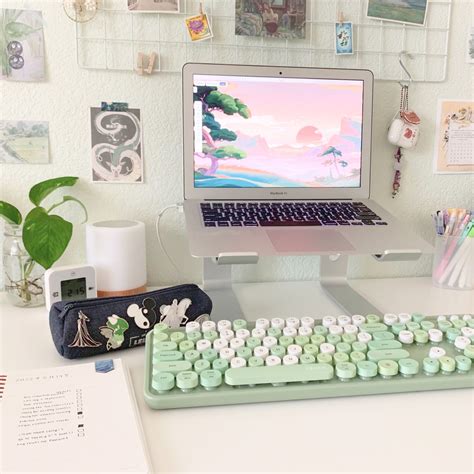 sage green aesthetic desk setup | Desk setup, Sage green, Green aesthetic