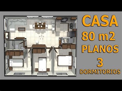 Descubre los mejores planos de casas de una planta de 80m2 diseños