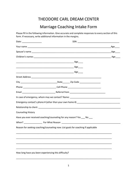 Printable Coaching Form Template