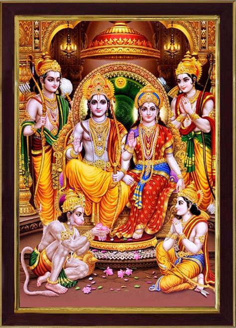 Ram Darbar Framed Painting (13.25 Inch X 9.25 Inch)