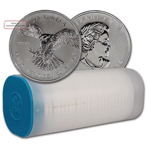 2014 Canada Silver Peregrine Falcon 1 Oz 5 Bu Tube Of 25