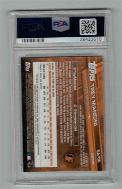 Trey Mancini 2017 Topps Chrome Auto RC TM PSA 10 GEM MINT EBay