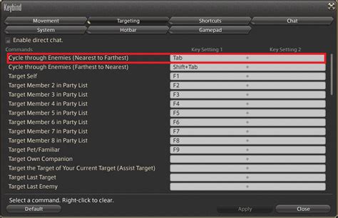 Target Selection Guide Mouse And Keyboard Final Fantasy Xiv Ffxiv