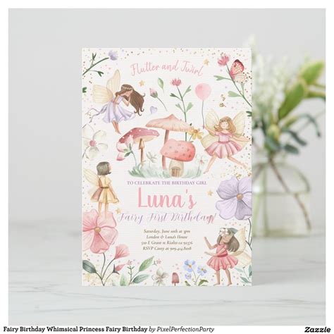 Fairy Birthday Party Invitations For Luna S St Birthday