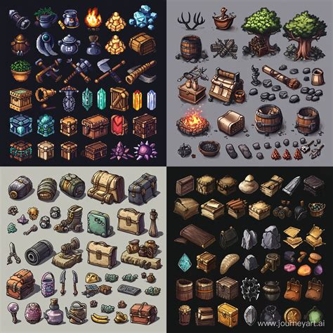 Fantasy Item Spritesheet With Magical Effects Midjourney Prompt