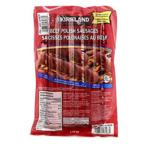 Kirkland Signature Saucisses Polonaises Au Bœuf 1 72 Kg Deliver Grocery Online Dg 9354