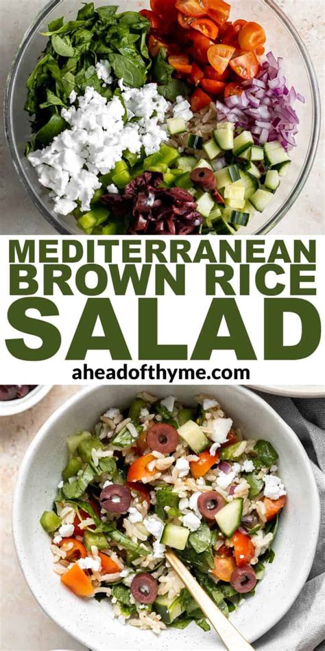 Mediterranean Brown Rice Salad Ahead Of Thyme