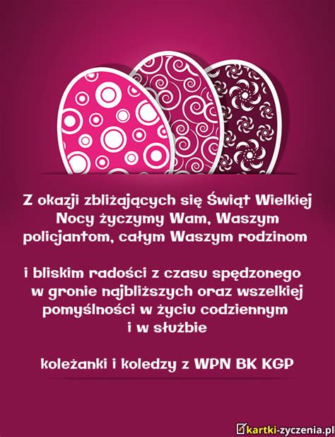 Z okazji zbliżających się Świąt Wielkiej Nocy życzymy Wam Waszym