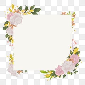 White Square Frame Square Frames Floral Decor Floral Watercolor