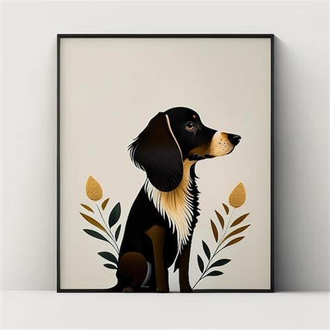 Premium AI Image | Dog minimalist illustration with soft color elements ...