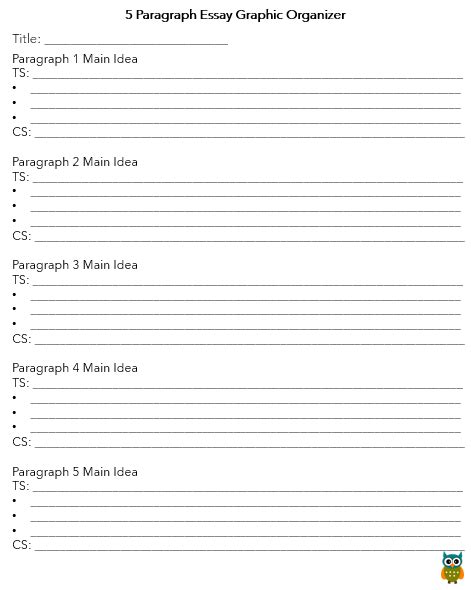 5 Paragraph Essay Graphic Organizers The Homeschool Daily