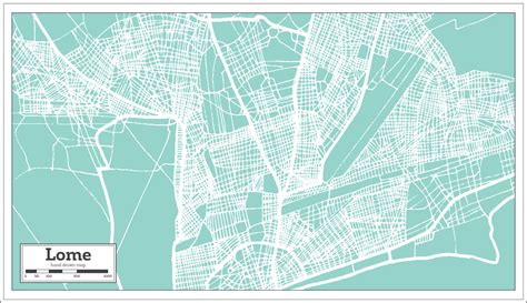 Lome Andare Citt Carta Geografica Nel Retr Stile Schema Carta