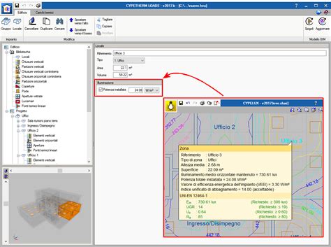 Integrazione Dei Risultati Del Calcolo Illuminotecnico Realizzato Nei