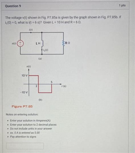 Solved The Voltage Vt Shown In Fig P785a Is Given By The