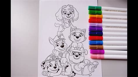 Paw Patrol Coloring Book Compilation Rubble Marshall Skye Chase Zuma