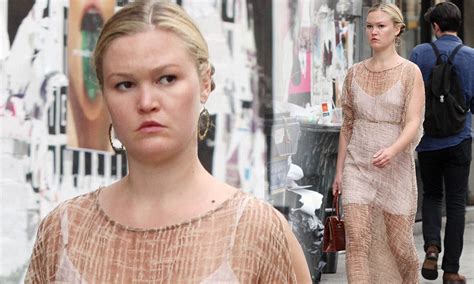 In The Nude Fair Skinned Julia Stiles Exposes Her Beige Negligee As