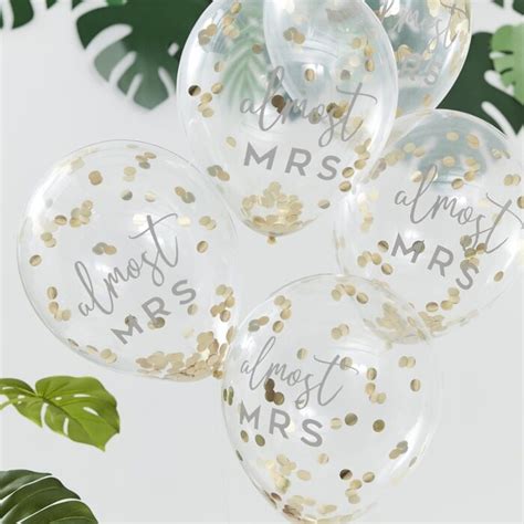 Almost Mrs Gold Confetti Hens Party Balloons Hens Party Supplies