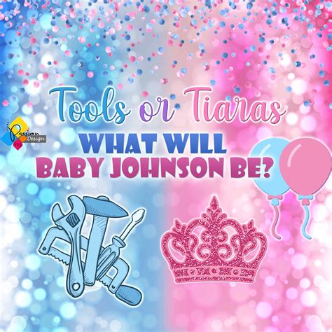 Printable Tools Or Tiaras Gender Reveal Backdrop Boy Or Girl Etsy Canada