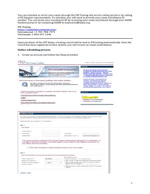 Fillable Online You Can Schedule To Sit For Your Exam Through The Psi