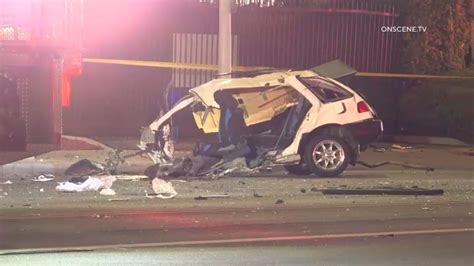 Rolls Royce Driver On The Run Following Hit And Run Crash In Van Nuys