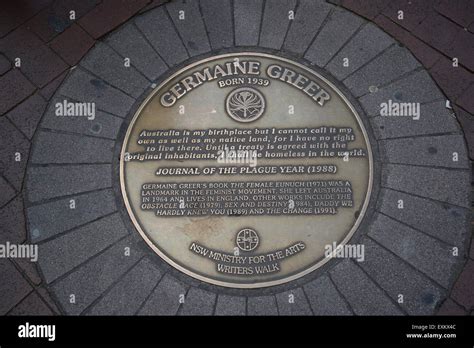 Germaine Greer plaque at Circular Quay, Sydney, Australia Stock Photo ...