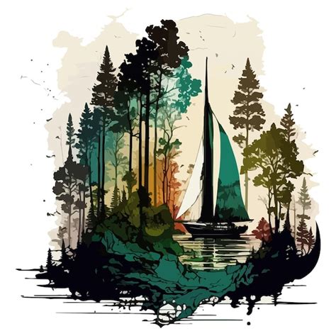 Premium Vector | Watercolor painting of a beach sailboat