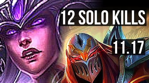 Syndra Vs Zed Mid 12 Solo Kills 2 6m Mastery 800 Games 21 5 8