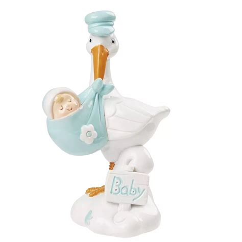 Topfigur Stork Med Baby Bl Cm Til Billig Pris Her