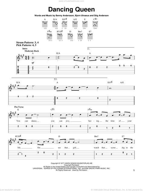 Dancing Queen Piano Sheet Music 1