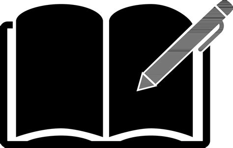 Book with pen in black colour. 24371988 Vector Art at Vecteezy