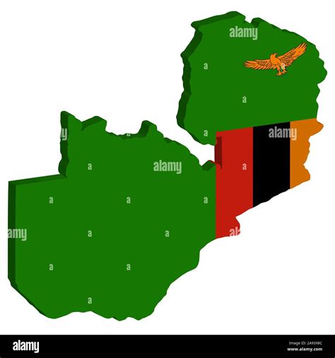 Mapa 3d Bandera De Zambia Ilustración Vectorial 10 Eps Imagen Vector