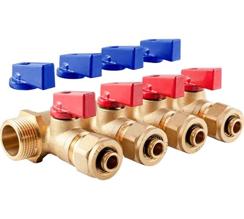 Коллектор с шаровыми кранами PROFACTOR в/н 3/4" х 4 вых 16 цанга PF MVP ...