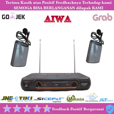 Jual Mic AIWA UHF 260 Dual Clip On Wireless Microphone TieClip Di Lapak