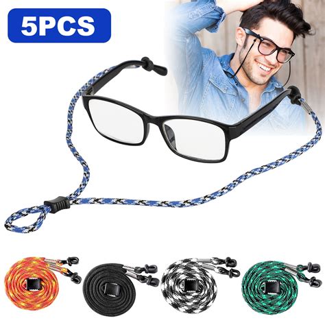 Eyeglass Strap Holder 4pcs Pu Leather Glasses Strap Non Slip Eyewear Retainer Eyeglasses Chain