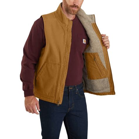 Carhartt 104277 Washed Duck Sherpa Lined Mock Neck Vest