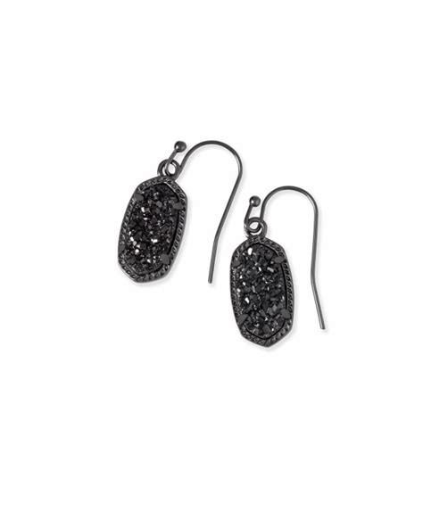 Lee Gunmetal Drop Earrings In Black Drusy Kendra Scott