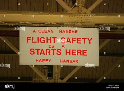 Flight Safety Sign in Hangar RAF Wyton Stock Photo - Alamy