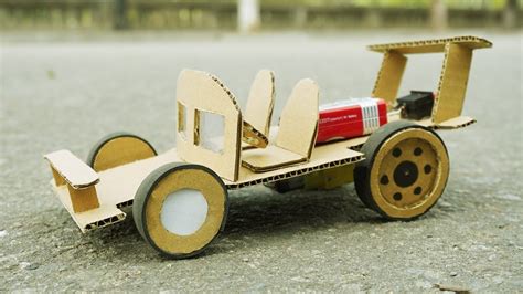 Diy How To Make F1 Racing Car From Cardboard Dc Motor Youtube