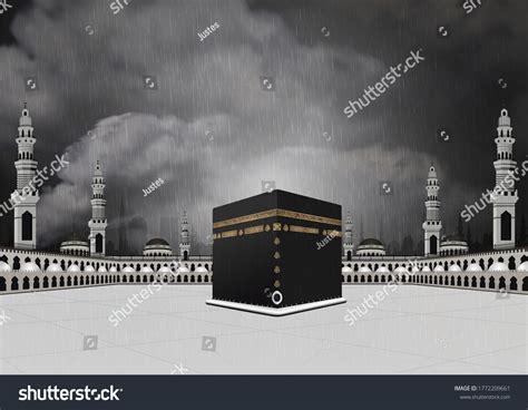 Kaaba Hajj Al-haram Mosque Night Rain Stock Vector (Royalty Free) 1772209661 | Shutterstock