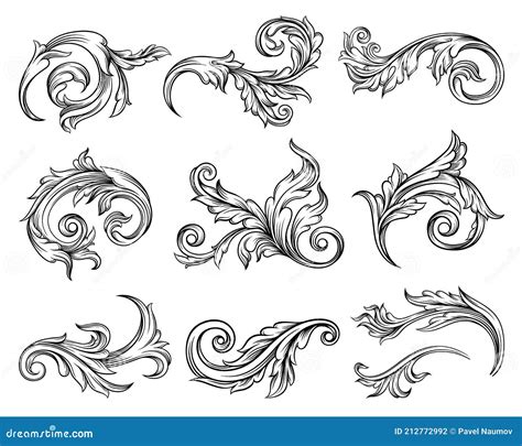 Baroque Scroll As Element Of Ornament And Graphic Design With Spirals