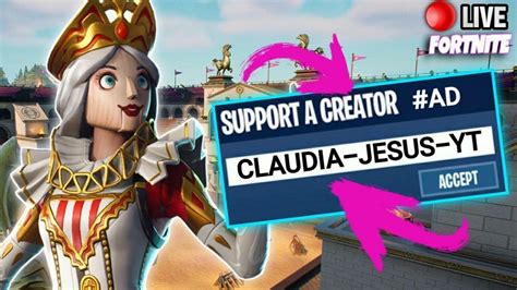 Fortnite Live Stream Customs Pt C Digo Claudia Jesus Yt Na Shop