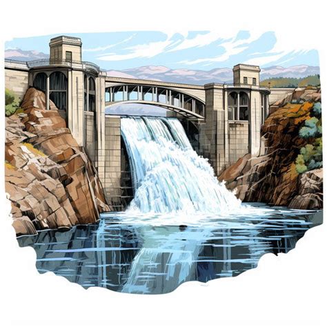 Dam Clipart in Oil Painting Style Illustration: 4K Vector & PNG – IMAGELLA