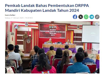 Pemkab Landak Bahas Pembentukan DRPPA Mandiri Kabupaten Landak Tahun