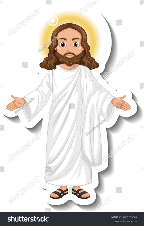 Jesus Christ Cartoon Character Sticker On Stock Vector (Royalty Free ...