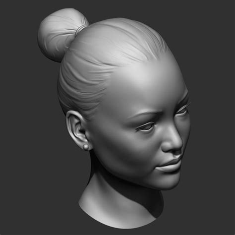 Head Base Mesh Asian Female 3d Model Cgtrader