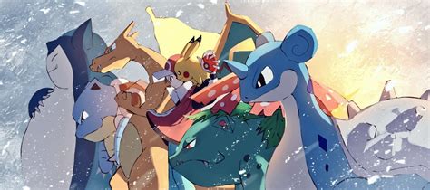 Pikachu Red Charizard Snorlax Lapras And 2 More Pokemon And 1 More Drawn By Zeroartwo