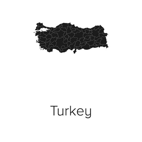 Turkey Map Illustration - Silhouette, Outline, Turkey Travel and ...