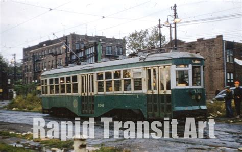 Vintage 1954 Slide Brooklyn And Queens Transit Trolley Car 8361 Canarsie