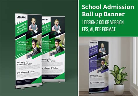 Photoshop Action Professional Education Roll Up Banner Design